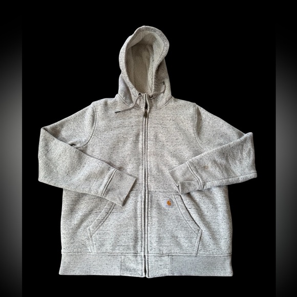 Women’s Carhartt Sherpa Lined Relaxed Fit Full Zip Hoodie Size Large - Picture 1 of 6